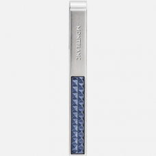 Pince à cravate en acier inoxydable avec incrustation à motif bleu