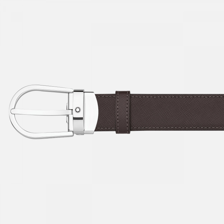 Ceinture réversible à boucle fer à cheval de 30 mm en cuir noir/marron