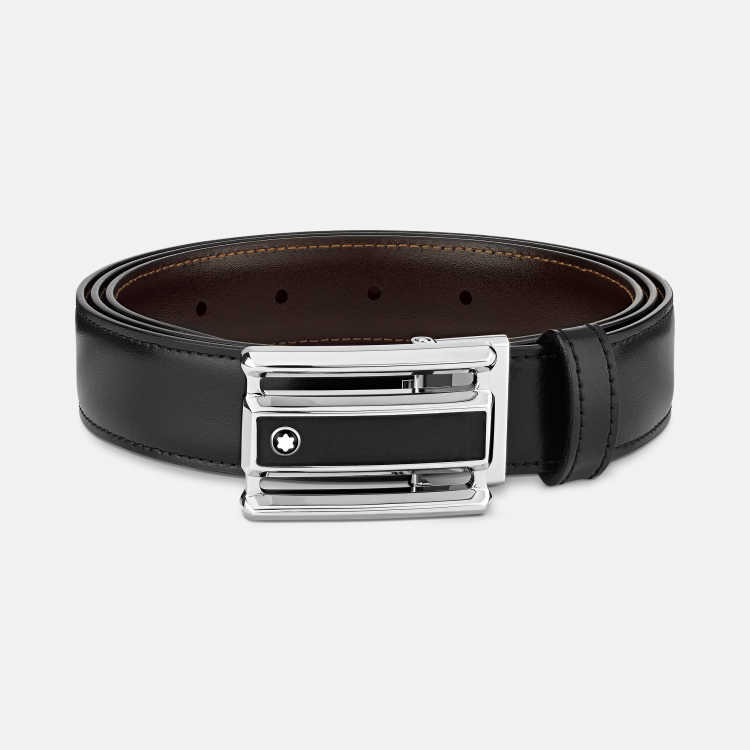 Ceinture réversible de 30 mm en cuir noir/marron