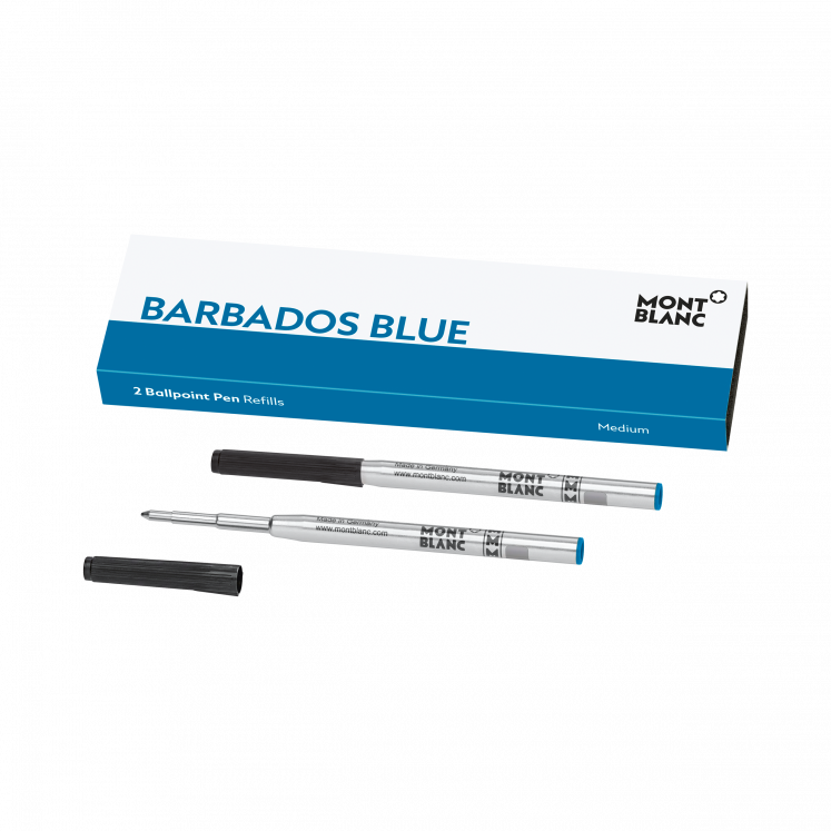 2x Recharges pour Stylo Bille, Barbados Blue