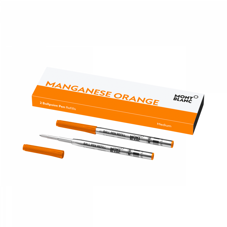 2 recharges pour stylo bille (M) Manganese Orange