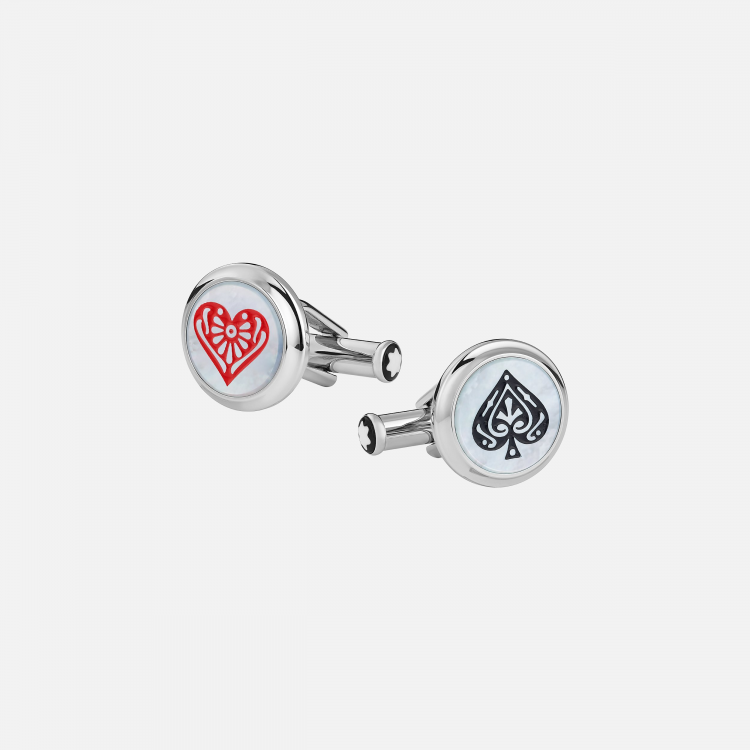 Boutons de manchette Meisterstück Hommage au roman Le Tour du monde en 80 jours , pique et cœur