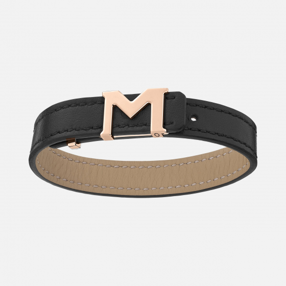 Bracelet Montblanc M logo noir avec fermoir doré à l’or rose