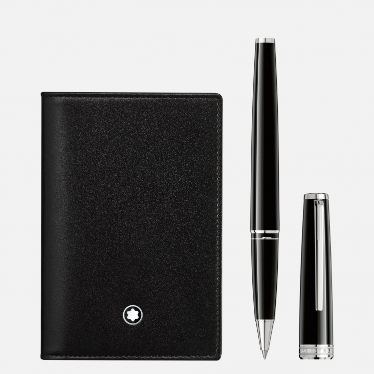 Coffret composé d’un rollerball PIX noir et d’un porte-cartes de visite Meisterstück noir