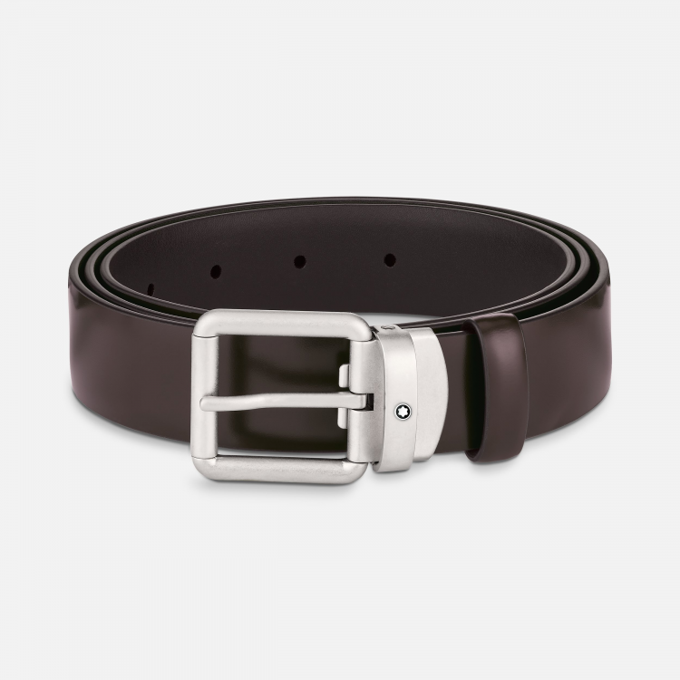 Ceinture de 30 mm en cuir marron brossé