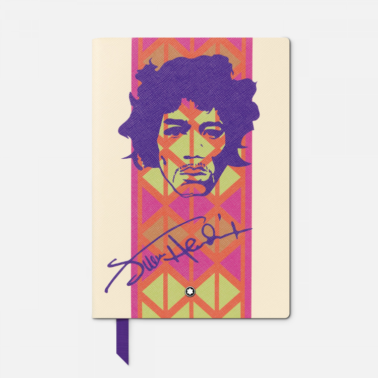 Cahier #146 petit format, Great Characters Jimi Hendrix, blanc, ligné
