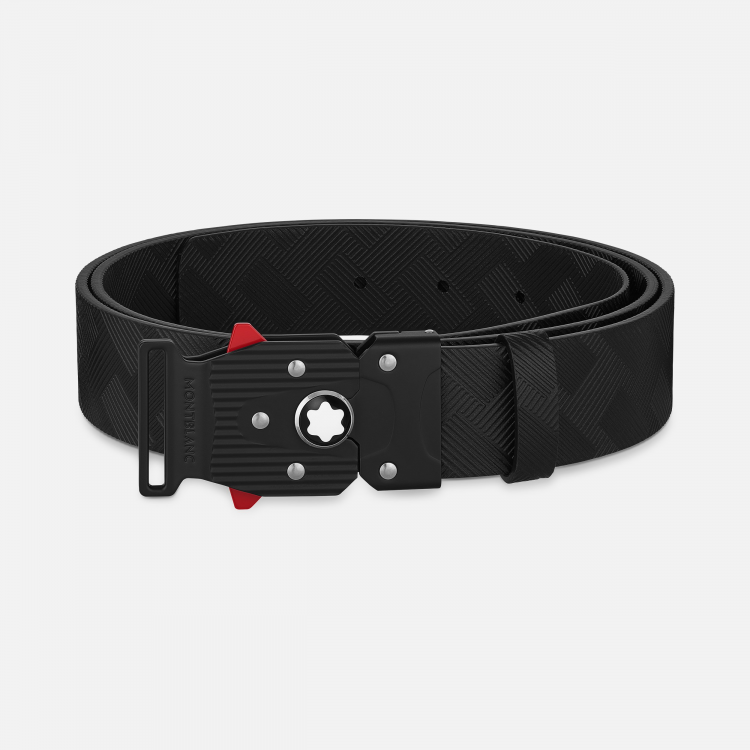 Ceinture de 35 mm en cuir noir imprimé avec fermoir M Lock 4810
