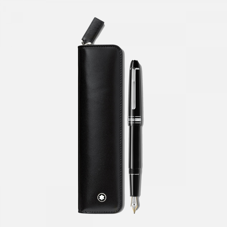 Coffret composé d’un stylo plume Meisterstück Classique platiné et d’un Étui 1 instrument d’écriture Montblanc Sartorial noir