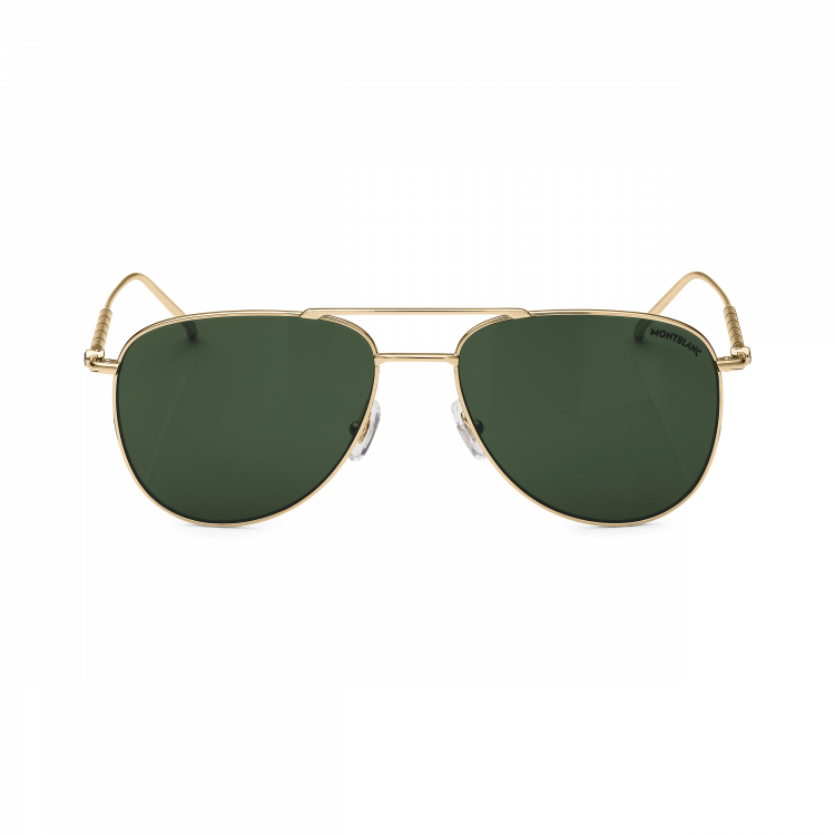 Lunettes de soleil carrées à monture métallique dorée