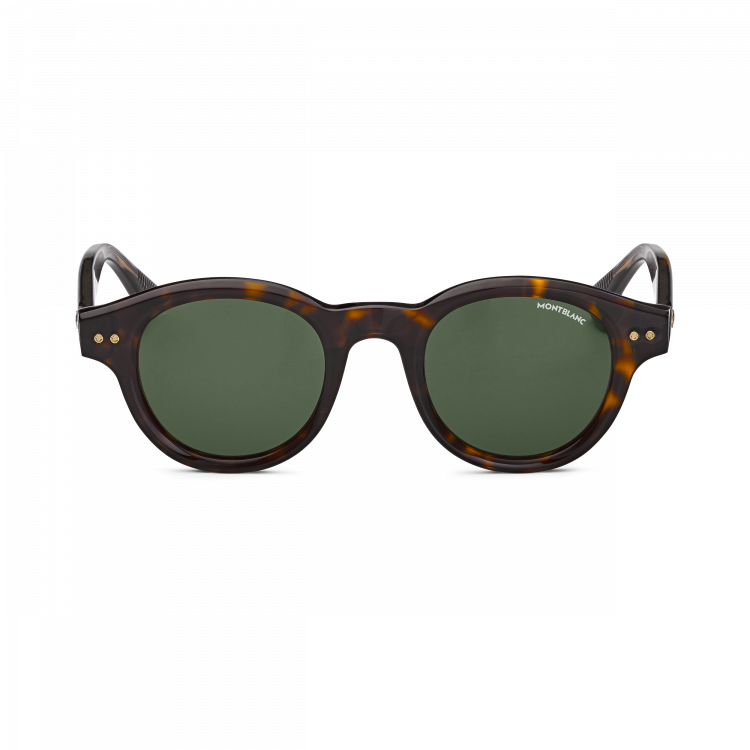 Lunettes de soleil rondes à monture en acétate couleur havane