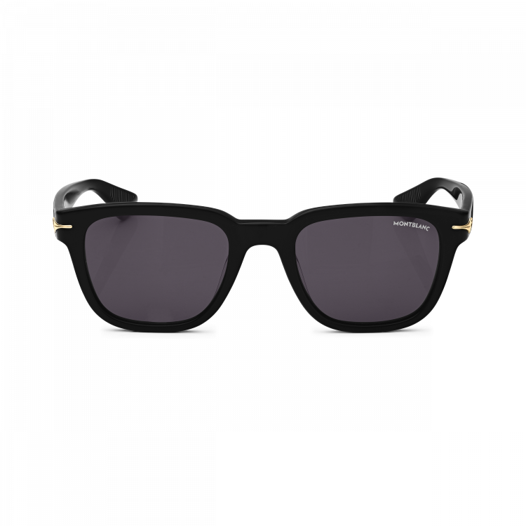 Lunettes de soleil carrées à monture en acétate noire (S)