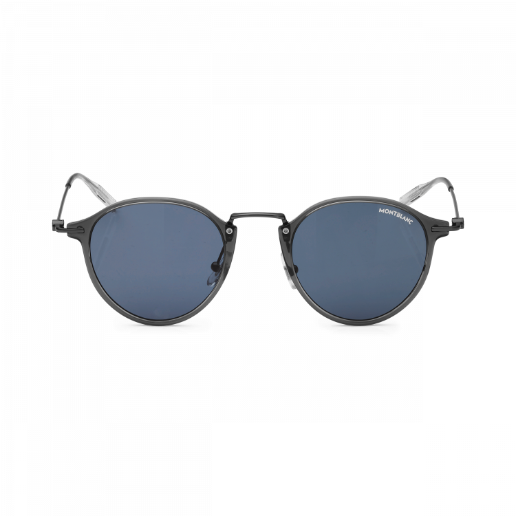 Lunettes de soleil rondes à monture injectée grise
