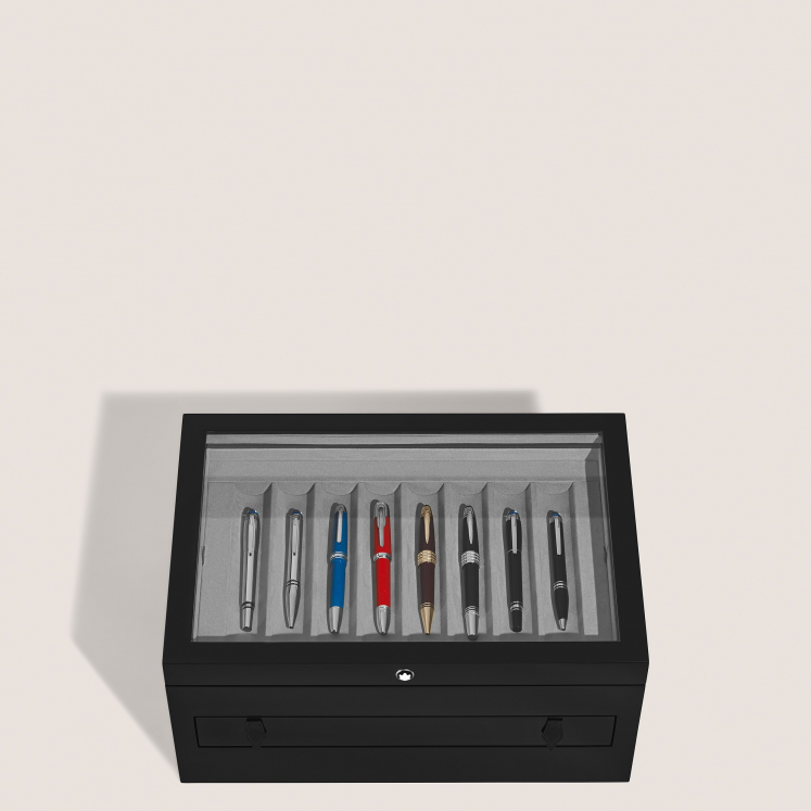 Coffret de Collectionneur en Bois Laqué pour 24 Instruments d'Écriture