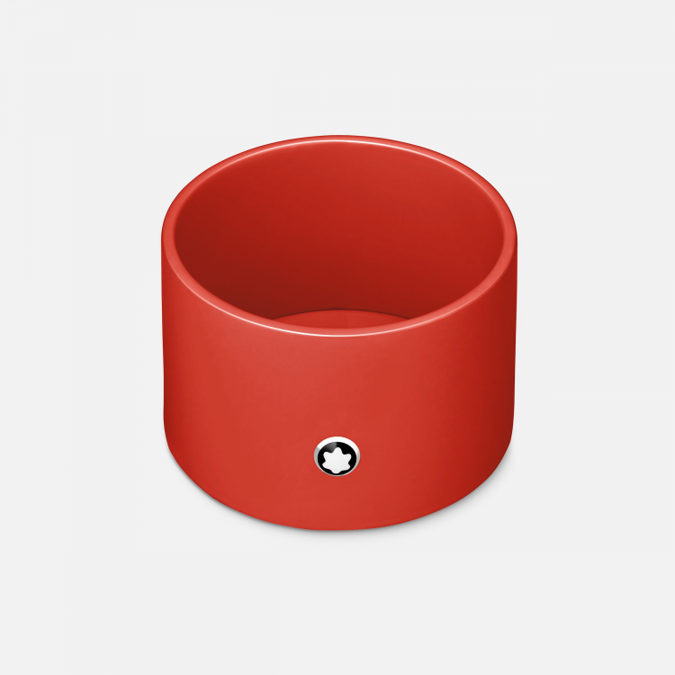 Plateau de bureau rond laqué teinte corail (moyen)