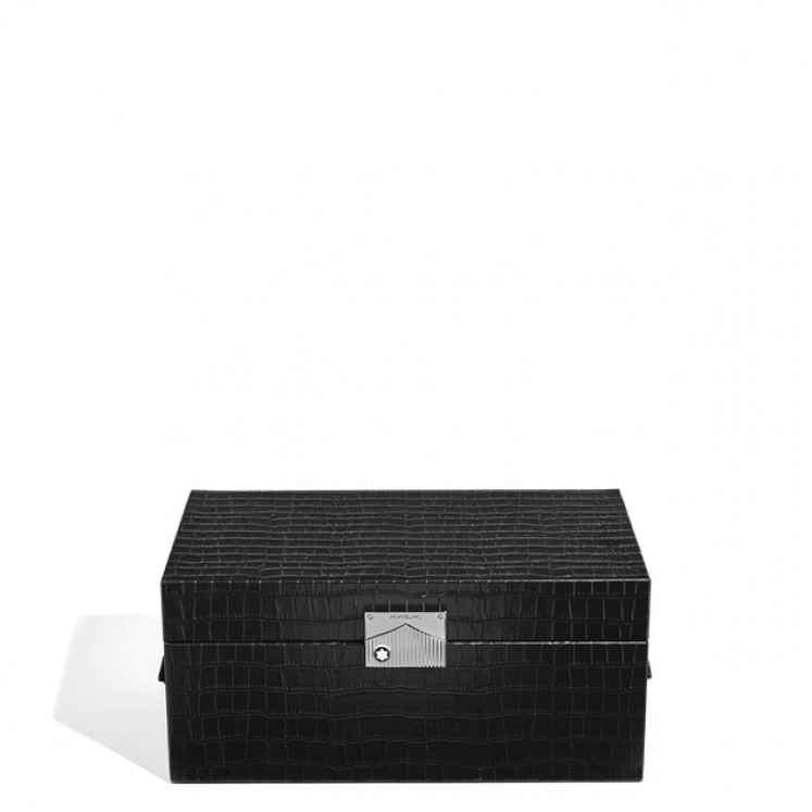 Coffret de Collectionneur pour Instruments d'Écriture en Cuir Embossé Croco