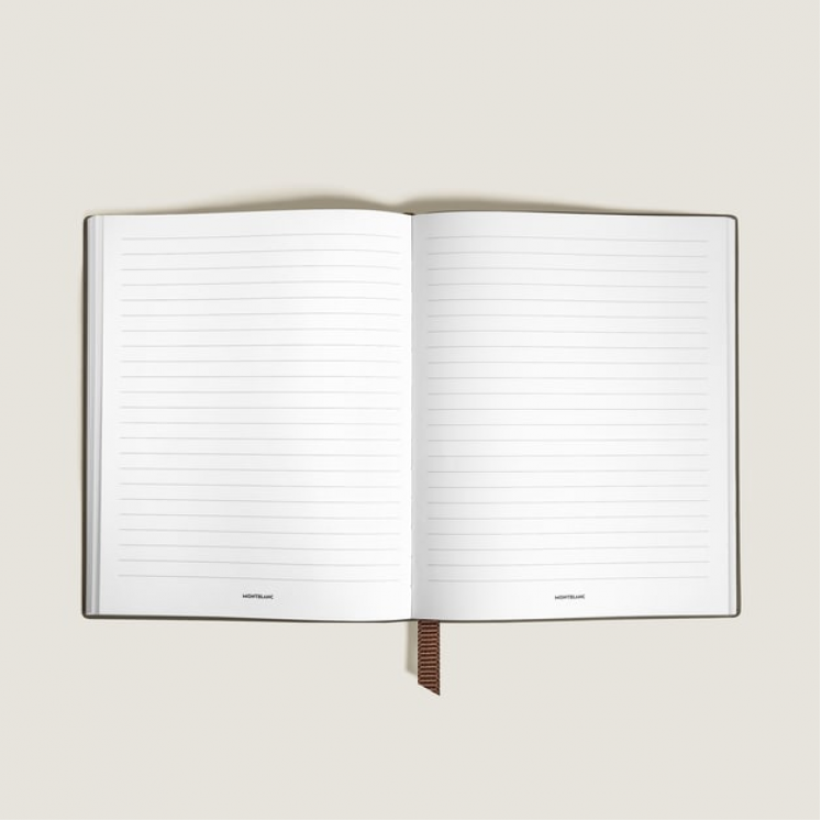 Carnet Grand Format en Cuir Imprimé Autruche, Pages Lignées