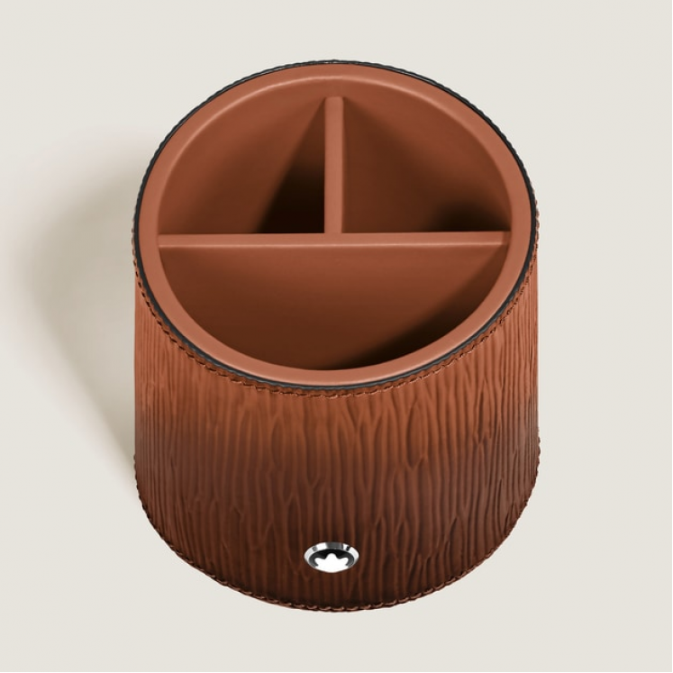 Porte-Stylos de Bureau en Cuir Corteccia Sfumato