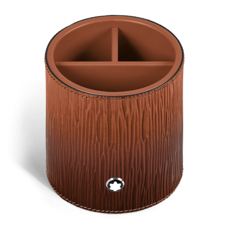 Porte-Stylos de Bureau en Cuir Corteccia Sfumato