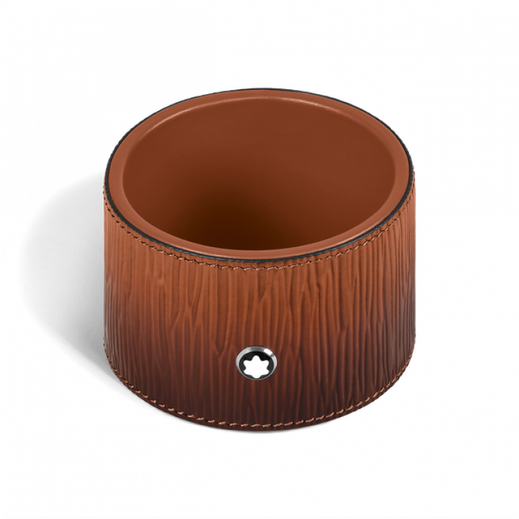 Plateau de Bureau Rond Moyen Format en Cuir Corteccia Sfumato