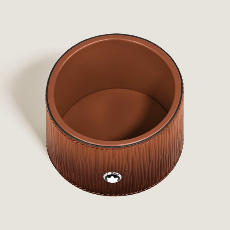 Plateau de Bureau Rond Moyen Format en Cuir Corteccia Sfumato