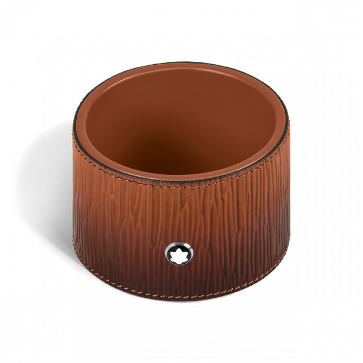 Plateau de Bureau Rond Moyen Format en Cuir Corteccia Sfumato