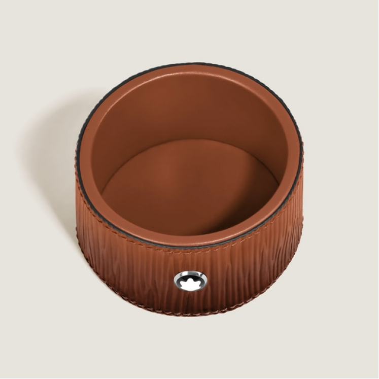 Plateau de Bureau Rond Petit Format en Cuir Corteccia Sfumato