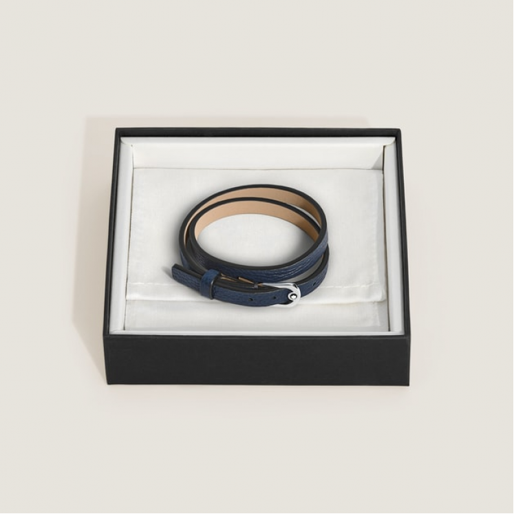 Bracelet Réglable Horseshoe en Cuir Grainé