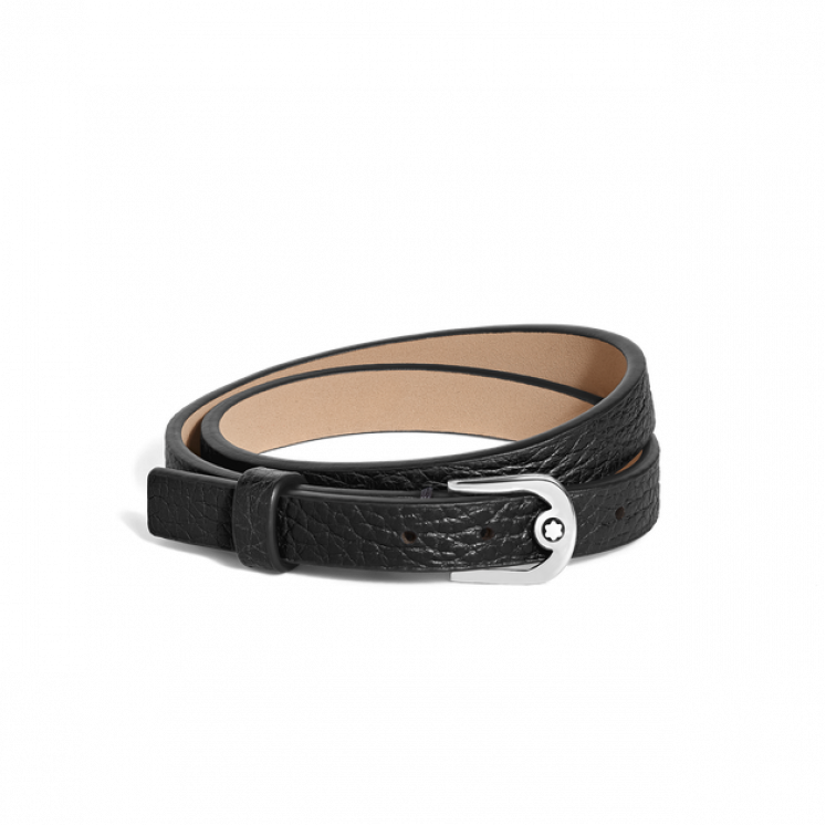 Bracelet Réglable Horseshoe en Cuir Grainé