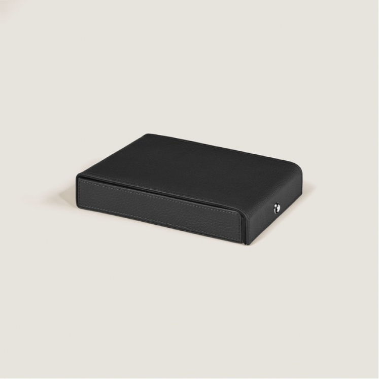 Coffret de Voyage pour 4 Instruments d’Écriture en Cuir Grainé