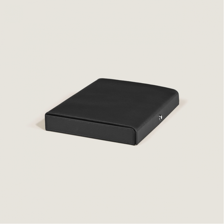 Coffret de Voyage pour 8 Instruments d’Écriture en Cuir Grainé