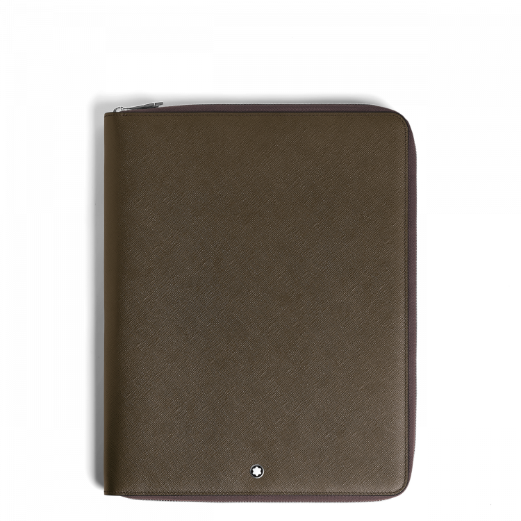 &Eacute;tui pour Carnet Moyen Format Zipp&eacute; en Cuir Sartorial