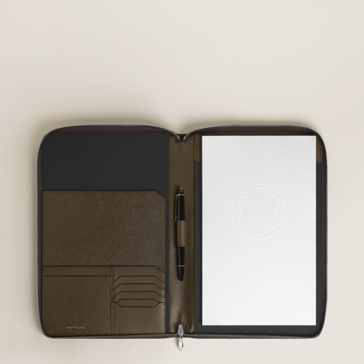 Étui pour Carnet Moyen Format Zippé en Cuir Sartorial