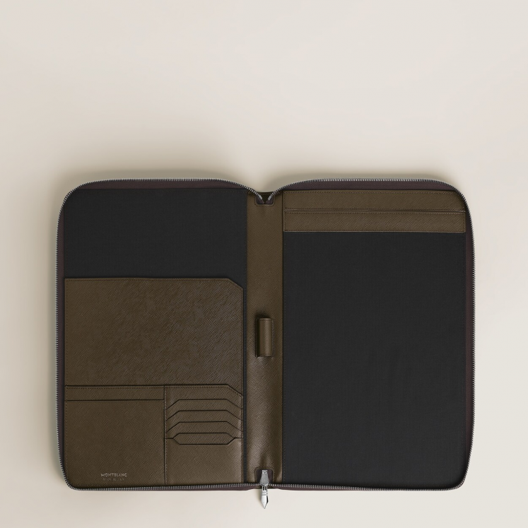 Étui pour Carnet Moyen Format Zippé en Cuir Sartorial