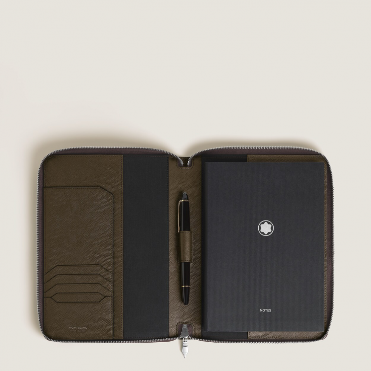 Étui pour Carnet Petit Format Zippé en Cuir Sartorial
