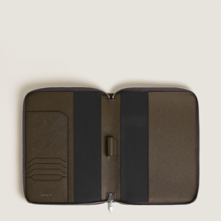 Étui pour Carnet Petit Format Zippé en Cuir Sartorial