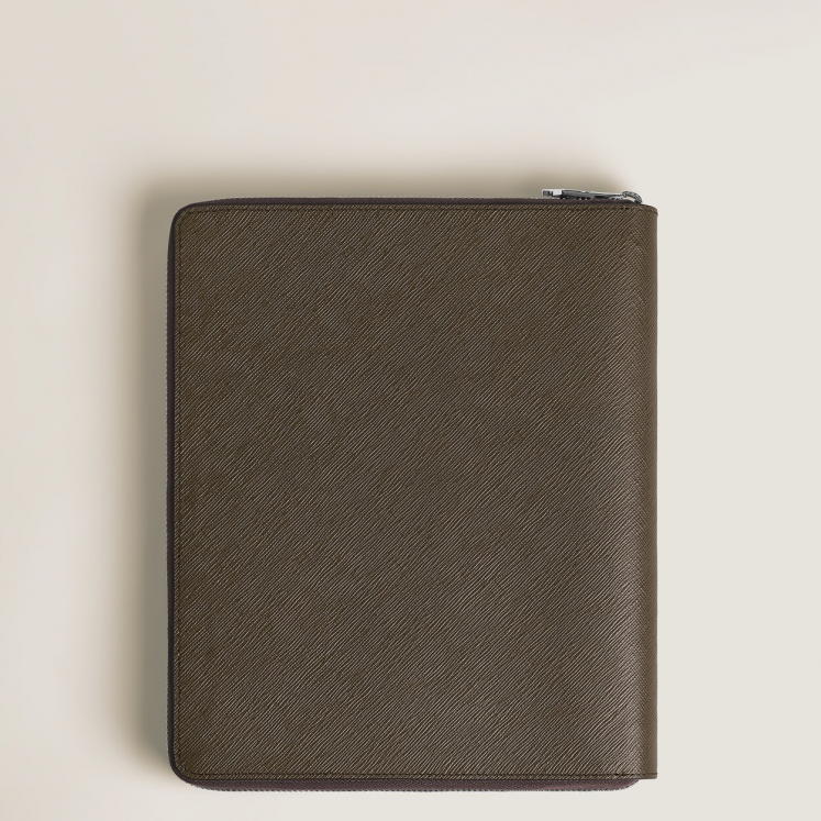 Étui pour Carnet Petit Format Zippé en Cuir Sartorial