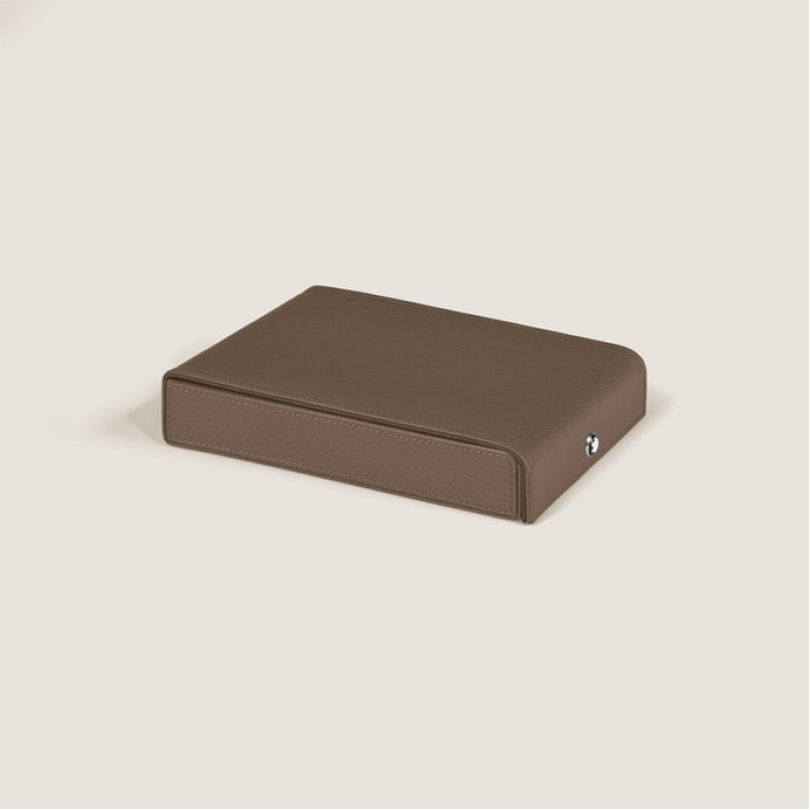 Coffret de Voyage pour 4 Instruments d’Écriture en Cuir Grainé