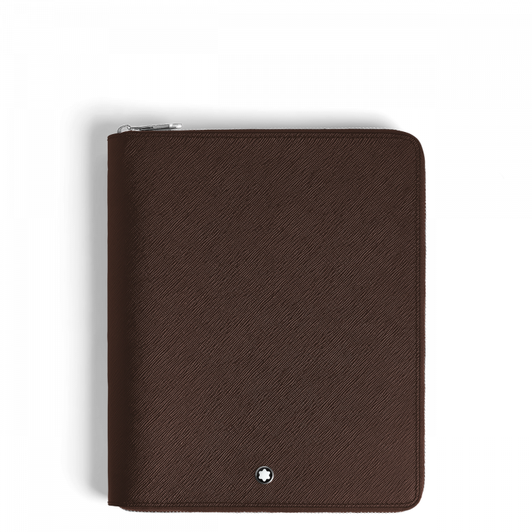 &Eacute;tui pour Carnet Moyen Format Zipp&eacute; en Cuir Sartorial