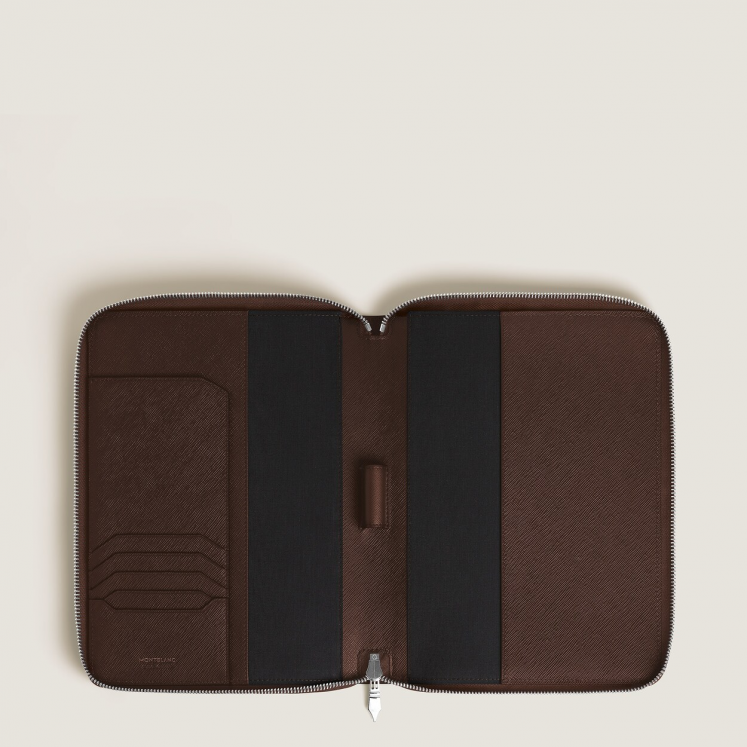 Étui pour Carnet Moyen Format Zippé en Cuir Sartorial