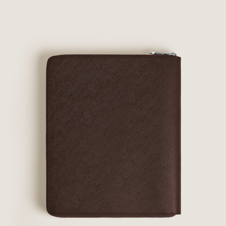 Étui pour Carnet Moyen Format Zippé en Cuir Sartorial
