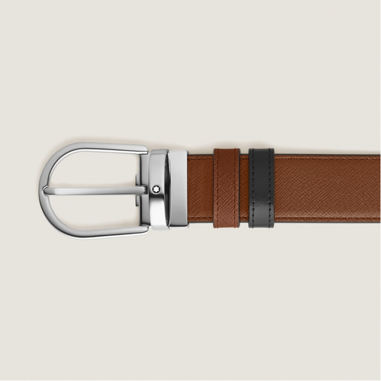 Ceinture Réversible Horseshoe 35 mm en Cuir Sartorial