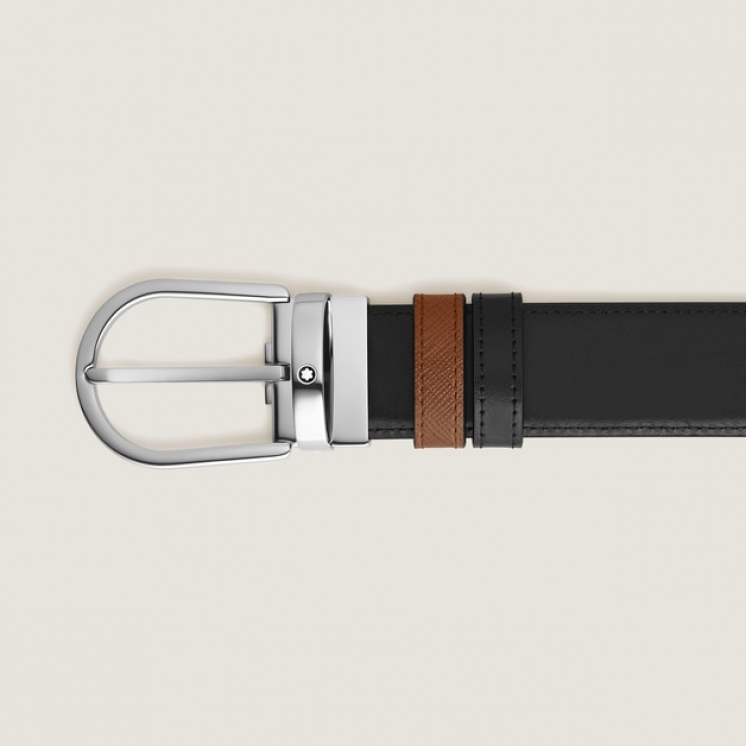 Ceinture Réversible Horseshoe 35 mm en Cuir Sartorial