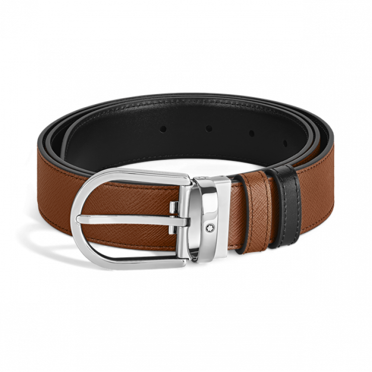 Ceinture Réversible Horseshoe 35 mm en Cuir Sartorial