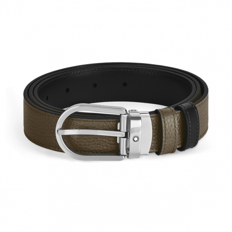 Ceinture Réversible Horseshoe 30 mm en Cuir Grainé
