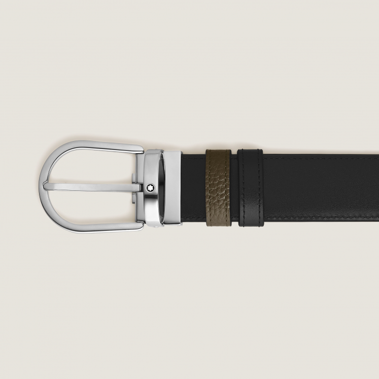 Ceinture Réversible Horseshoe 35 mm en Cuir Grainé