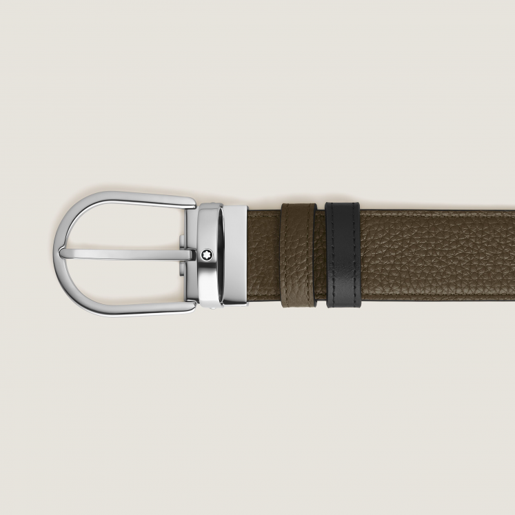 Ceinture Réversible Horseshoe 35 mm en Cuir Grainé