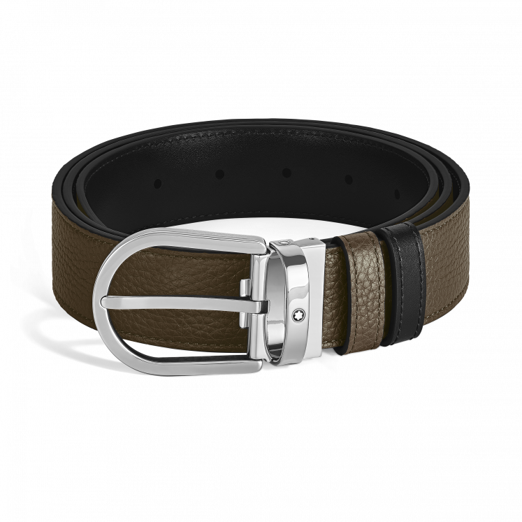 Ceinture Réversible Horseshoe 35 mm en Cuir Grainé