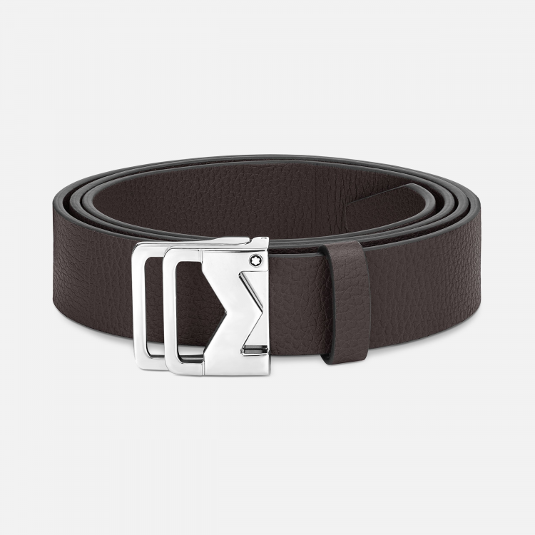 Ceinture 35 mm en cuir grainé ébène