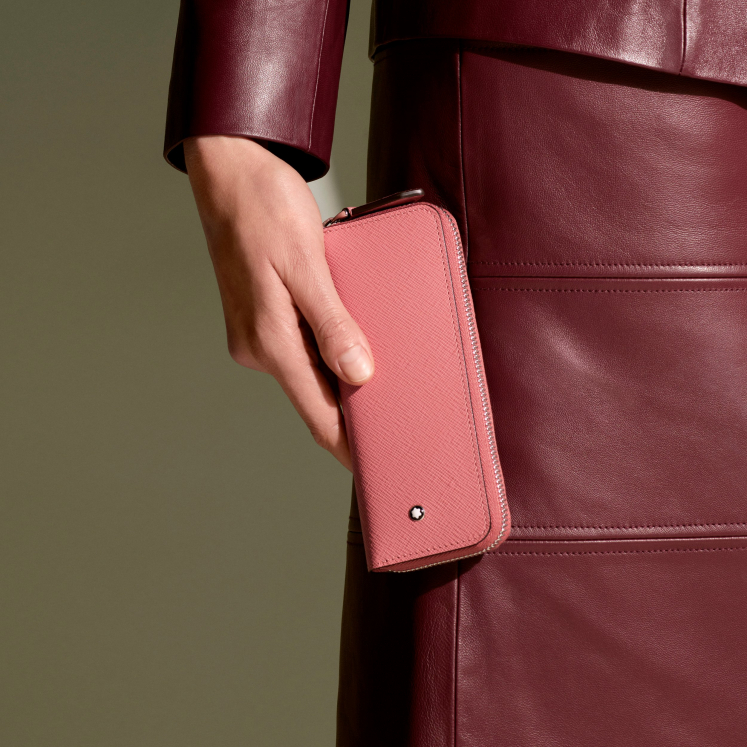 Étui pour 2 Instruments d'Écriture Zippé en Cuir Sartorial