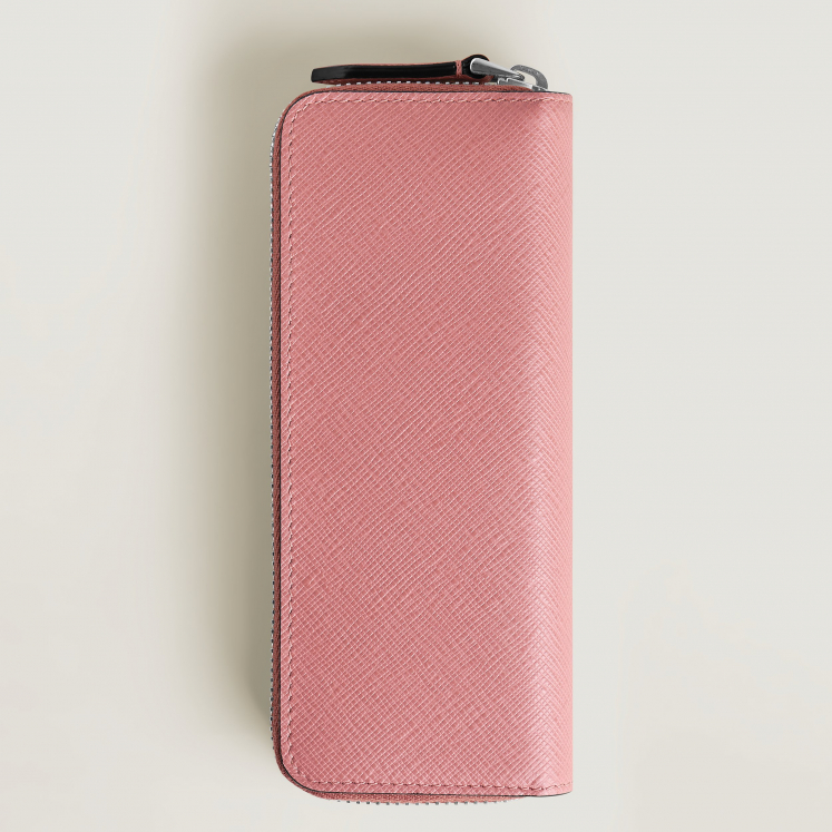 Étui pour 2 Instruments d'Écriture Zippé en Cuir Sartorial